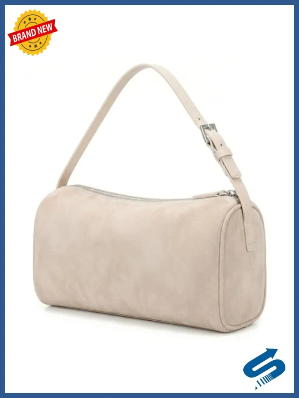 Vegan Leather Mini Purse With Adjustable Strap Barrel Hobo Crossbody